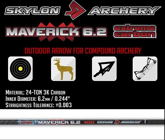 SKYLON CARBONSHAFT 3K MAVERICK 6.2 12/PK 350 - Spine 350