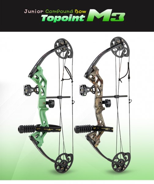 TOPOINT COMPOUND BOW PACKAGE M3 YOUTH / ROTATING MOD 10-30LBS / 17"-27" / RH only